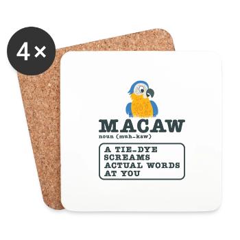 Macaw Parrot Bird Zoo Animal Birdwatcher Pet - Coasters (set of 4) - white - Front
