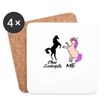Zoologe Mythisches Einhorn Zootiere Zoologie - Untersetzer (4er-Set) - Weiß - Vorne