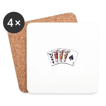Vous pouvez m’appeler mais ensuite perdre des cartes de poker casino - Dessous de verre (lot de 4) - blanc - Devant