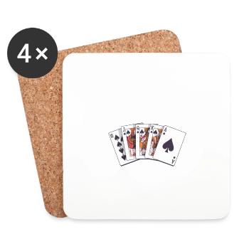 Compétences de poker Chargement de cartes de casino - Dessous de verre (lot de 4) - blanc - Devant
