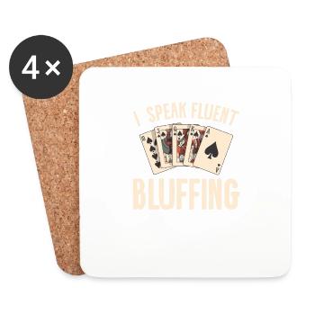 I Speak Fluent Bluffing Casino Poker Cards - Untersetzer (4er-Set) - Weiß - Vorne