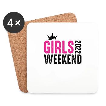 Girls Weekend 2022 Filles Voyage Cadeau Vacances - Dessous de verre (lot de 4) - blanc - Devant