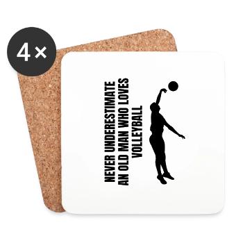 Volleyball Volleyball Cadeau Beach Volleyball - Dessous de verre (lot de 4) - blanc - Devant