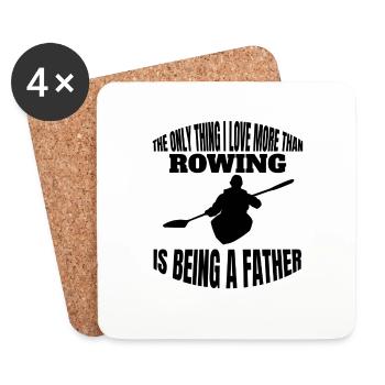 Rameur Père Rameur Papa Rowing Club Papa Aviron - Dessous de verre (lot de 4) - blanc - Devant