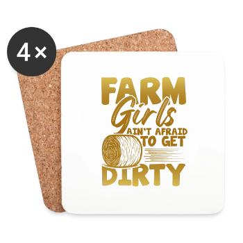 terre de fille de fermier - Dessous de verre (lot de 4) - blanc - Devant