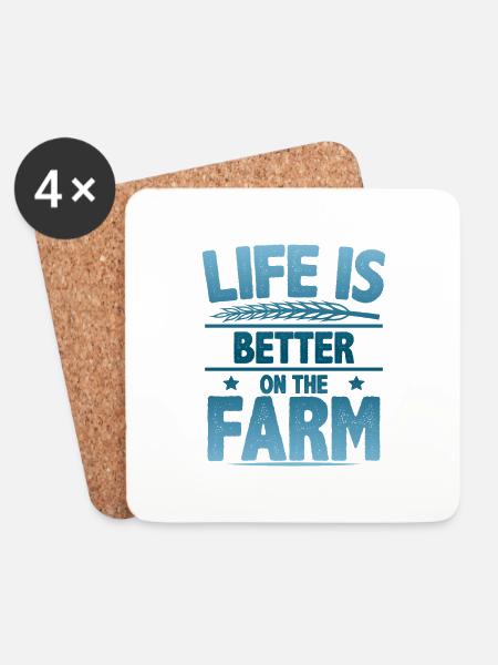 farmer leben ist besser - Untersetzer (4er-Set) - Weiß