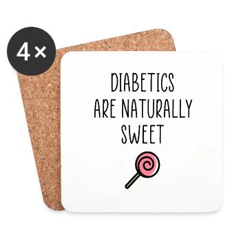 Diabetic fun quote - Coasters (set of 4) - white - Front