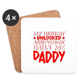 Ma plus haute réussite débloquée m’appelle papa 4 - Dessous de verre (lot de 4) - blanc - Devant
