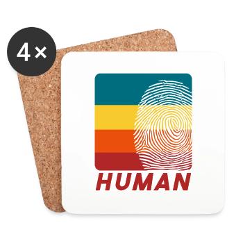 Human Fingerprint - Untersetzer (4er-Set) - Weiß - Vorne