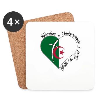 Freedom Faith in God - Algeria - Coasters (set of 4) - white - Front