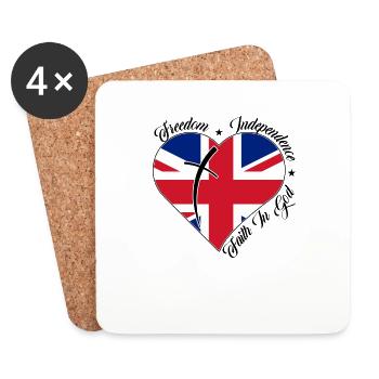 Freiheit Glaube An Gott - England - Untersetzer (4er-Set) - Weiß - Vorne