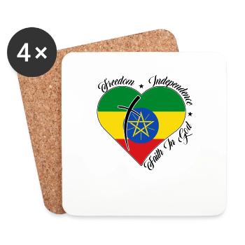 Freedom Faith in God - Ethiopia - Coasters (set of 4) - white - Front