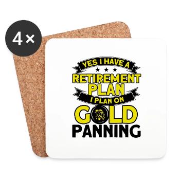Gold Panner Gold Miner Gold Digger Gift - Coasters (set of 4) - white - Front