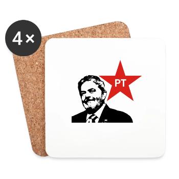 Lula PT 13 - Estrela Vermelha - Coasters (set of 4) - white - Front