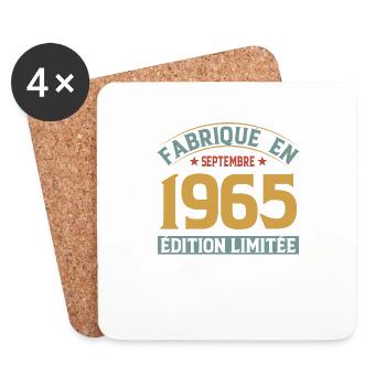 Fabriqué En Septembre 1965 Édition Limitée - Dessous de verre (lot de 4) - blanc - Devant