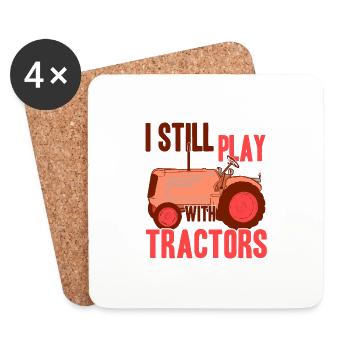 I Still Play With Tractors Funny Farming Design - Untersetzer (4er-Set) - Weiß - Vorne