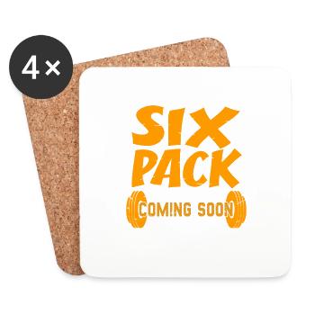 Retro Six Pack Coming Soon Awesome Gym T-Shirt - Coasters (set of 4) - white - Front