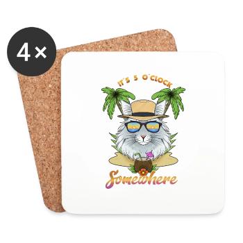 It Is 5 OClock Somewhere Drinking Norwegian - Coasters (set of 4) - white - Front