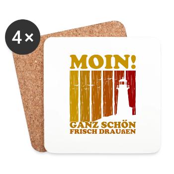 Norddeutsch Norden Nordsee Zitate Heimat Geschenk - Untersetzer (4er-Set) - Weiß - Vorne
