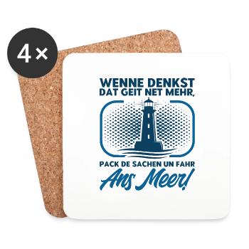 Norddeutsch Norden Nordsee Zitate Heimat Geschenk - Untersetzer (4er-Set) - Weiß - Vorne