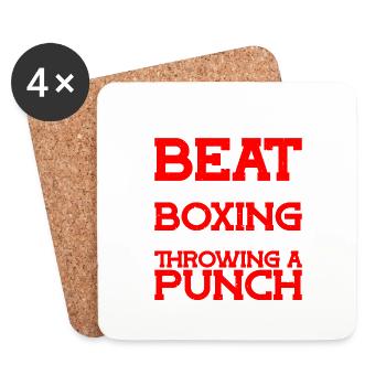 Will Beat You In Boxing Without Throwing A Punch - Coasters (set of 4) - white - Front