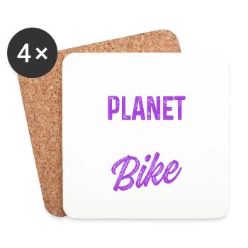 sauver la planète vélo - Dessous de verre (lot de 4) - blanc - Devant