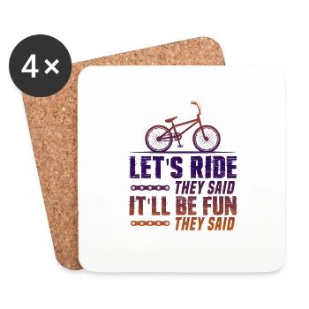 permet de faire du vélo - Dessous de verre (lot de 4) - blanc - Devant