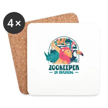 Formation de gardien de zoo Animaux de zoo Faune Soins aux animaux - Dessous de verre (lot de 4) - blanc - Devant
