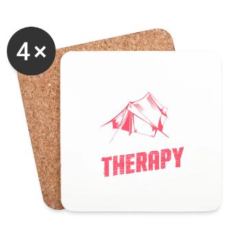 camping therapie - Untersetzer (4er-Set) - Weiß - Vorne