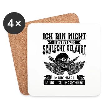Motorrad Motorradfahren Motorradfahrer - Untersetzer (4er-Set) - Weiß - Vorne