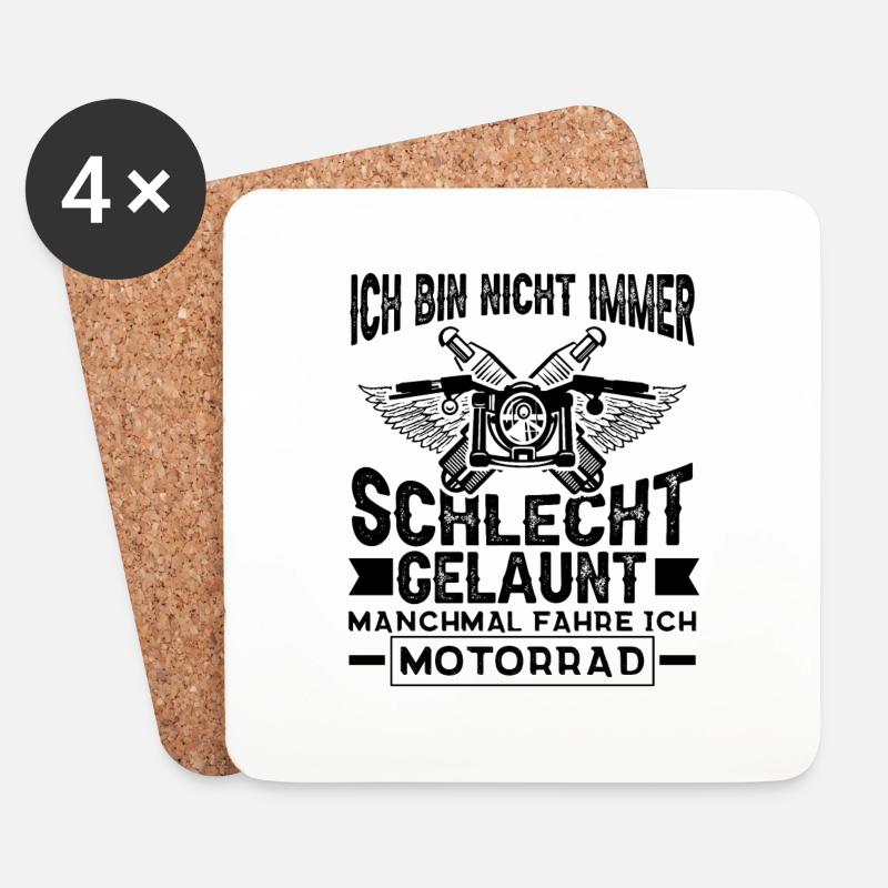 Motorrad Motorradfahren Motorradfahrer - Untersetzer (4er-Set) - Weiß