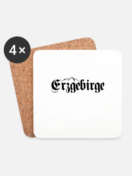 Erzgebirge Berg - Untersetzer (4er-Set) - Weiß