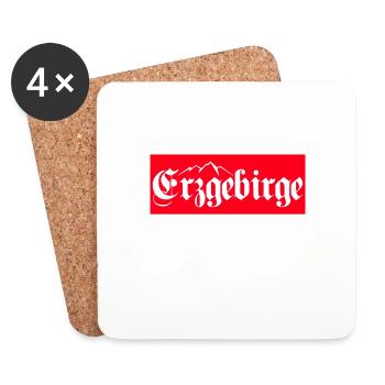 Erzgebirge Berg - Untersetzer (4er-Set) - Weiß - Vorne