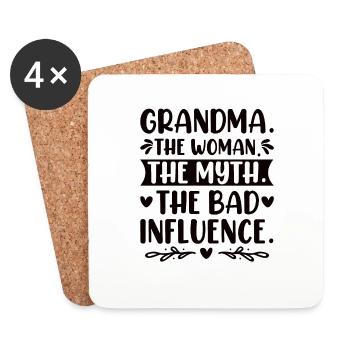 Grandma Bad Influence Grandma Grandmother Legend - Coasters (set of 4) - white - Front