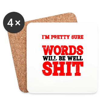 Les derniers mots seront bien merde qui n’a pas fonctionné 2 - Dessous de verre (lot de 4) - blanc - Devant