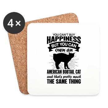 Can buy an American bobtail cat - Coasters (set of 4) - white - Front