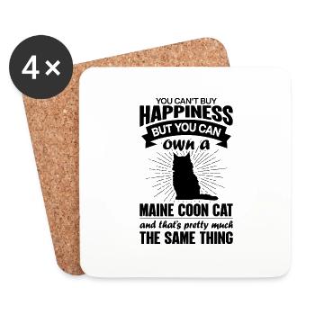 Can Buy A Maine Coon Cat - Coasters (set of 4) - white - Front