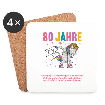 80 Jahre idee mich alt zu nennen 80 Geburtstag - Untersetzer (4er-Set) - Weiß - Vorne