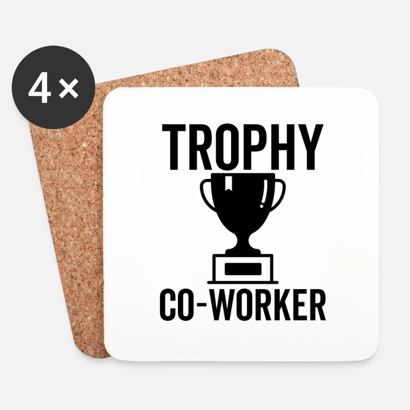 Trophy Mitarbeiter - Untersetzer (4er-Set) - Weiß