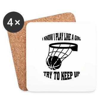 Basketballerin Basketball Frau Basketballliebhaber - Untersetzer (4er-Set) - Weiß - Vorne