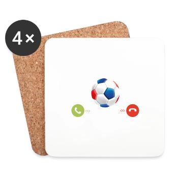 Le Foot M'appelle Faut Que J'y Aille - Dessous de verre (lot de 4) - blanc - Devant