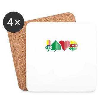 Couleurs du jeu de tête de mouton Jeu de cartes - Dessous de verre (lot de 4) - blanc - Devant