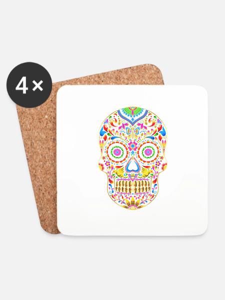 Dia de los Muertos - Untersetzer (4er-Set) - Weiß