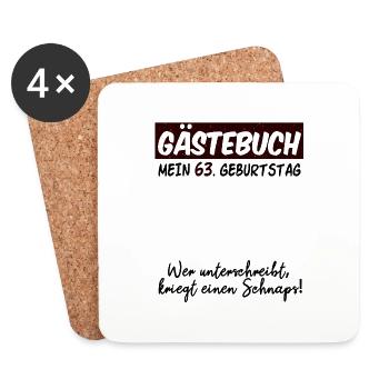 63. Geburtstag 63 Jahre Geburtstagsgeschenk - Untersetzer (4er-Set) - Weiß - Vorne
