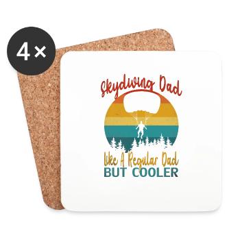 skydiving dad like a regular dad but cooler - Coasters (set of 4) - white - Front