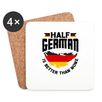 German Germany German Flag Half German Is Better - Untersetzer (4er-Set) - Weiß - Vorne