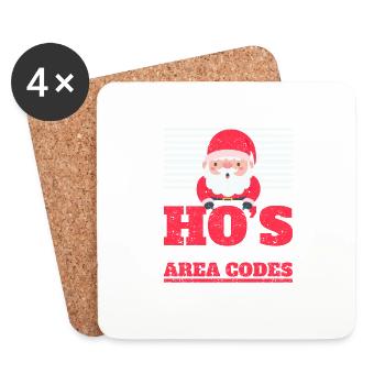 Drôle de blague du Père Noël J’ai Ho’s - Dessous de verre (lot de 4) - blanc - Devant