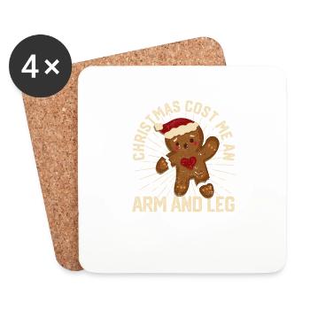 Pain d’épice cassé homme Noël m’a goûté - Dessous de verre (lot de 4) - blanc - Devant