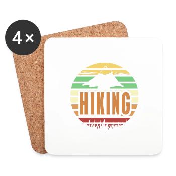 Retro Vintage Awesome Hiking Peaks T-Shirt Present - Coasters (set of 4) - white - Front