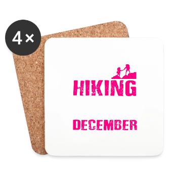 Real Hiking Ladies Are Born In December Retro - Untersetzer (4er-Set) - Weiß - Vorne